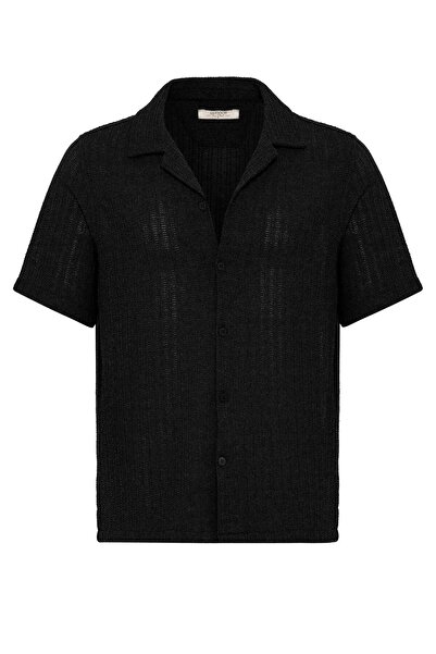 S13 Store Textured crochet men's shirt