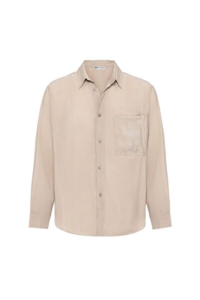S13 Store Oversize Long Sleeve Single Pocket Modal Fabric Shirt