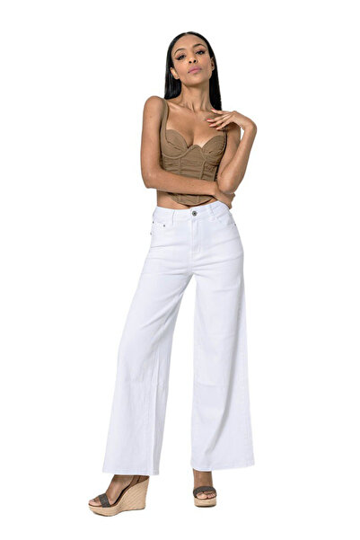 Nina Carter Women's wide-leg jeans White YY300-10 M10