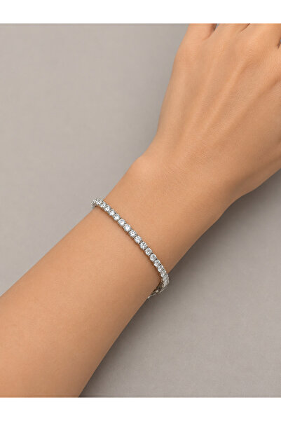 Laviona jewelry Kare Taşlı Su Yolu Çelik Bileklik