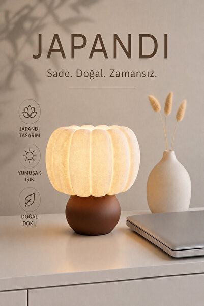 Trezon Modern Japandi Masa Lambası Minimal Dekoratif Aydınlatma 23 x 23 cm