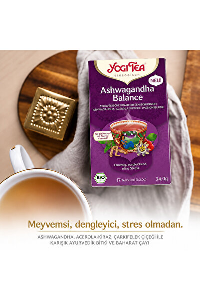 Yogi Tea Organik Ashw.ag.a.nd.ha Balance Çayı 17 Poşet