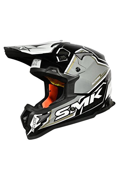 SMK ALLTERRA S01 MAVERIX CROSS KASK GRİ SİYAH ( GOGGLE HEDİYELİ )