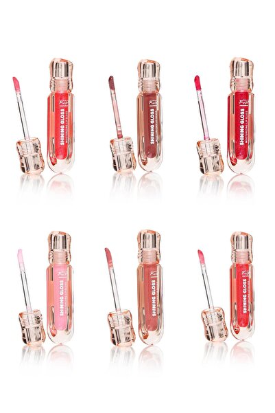 Roesıa Rose Cosmetics Rose 6'lı Shınıng Lıp Gloss - Simli Renkli Dudak Parlatıcı