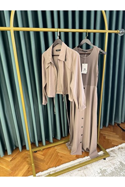 Ceremony Aller Ve Çit Çit Detailled Modal Dual Dress