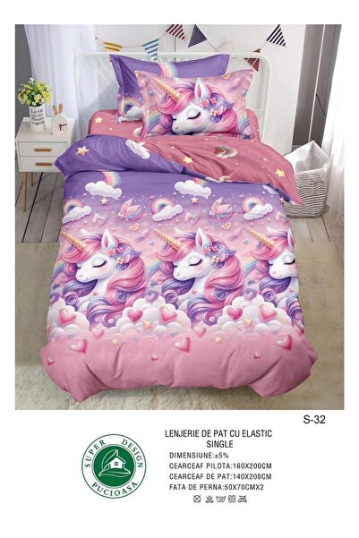 Super Design Finet 4-Piece Duvet Cover Set for Single with Stretchy 140x200 c...