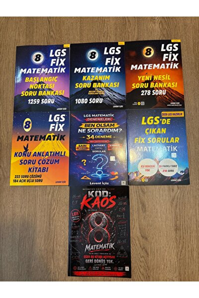 Levent İçöz Yayıncılık Levent içöz lgs matematik kitap seti