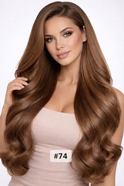 Noname Azra Crown Extensions Keratin #74 – Medium Brown - Indian Hair Remmy, ...