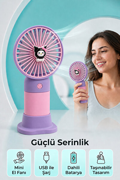 ALFAGİFT USB Şarjlı Mini El Fanı Taşınabilir Sessiz Masaüstü Vantilatör Mini Fan
