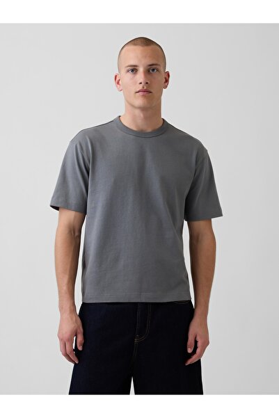 GAP Erkek Gri Heavyweight Crop T-Shirt