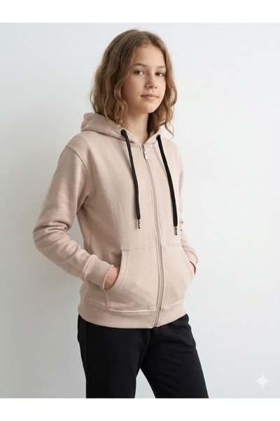 MonAlisa Kids Zipper Hooded Cardigan