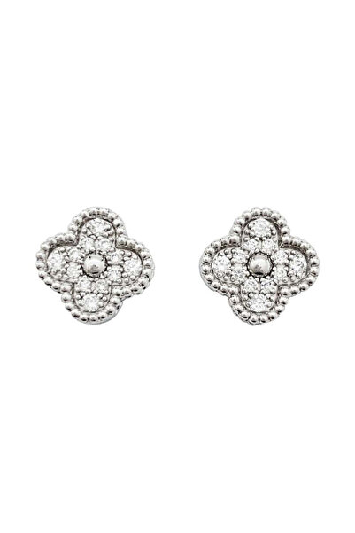 Pursehuit Silver-colored earrings, stainless steel, 18k gold-plated, Celestia C3