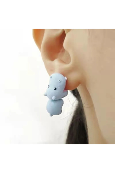 Choice WHITE 2 European and American-style adorable cartoon animal earrings f...