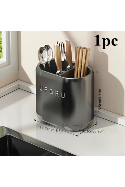 Choice1 1pc gray Wall-Mounted Chopstick Holder,Utensil Rack,Kitchenware Organ...