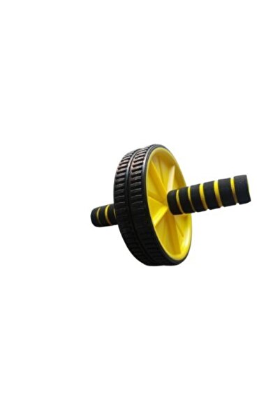 Merco Abdominal Roller with Two Wheels and Ergonomic Handles, Yellow/Black