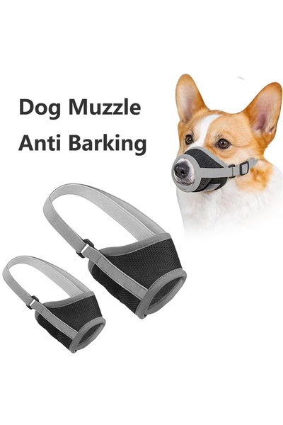 Choice1 10-13cm Gray Dog Muzzle Anti Barking Pet Adjustable Anti-Bite Puppy B...