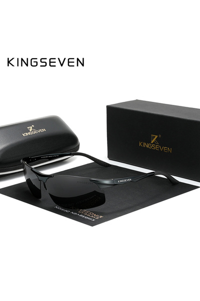 Choice1 Original Black Gray Genuine KINGSEVEN Polarized Men Aluminum Sunglass...
