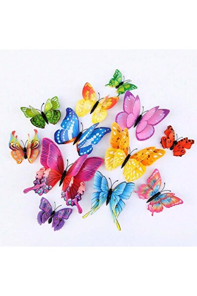 Choice6 Mix Colour 12pcs/Pack Multi-Color 3D Butterfly Wall Stickers With Sin...
