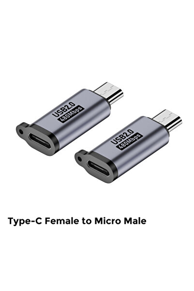 Choice9 محول من النوع C إلى مايكرو x2، محول من النوع C أنثى إلى USB صغير ذكر،...