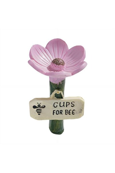 Choice Pink Cute Flower Shaped Bee Watering Station Outdoor Garden Resin Butt...