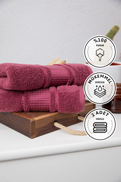 Özdilek Colourist 2-Pack Hand and Face Towels 50X90 - Dark Pink