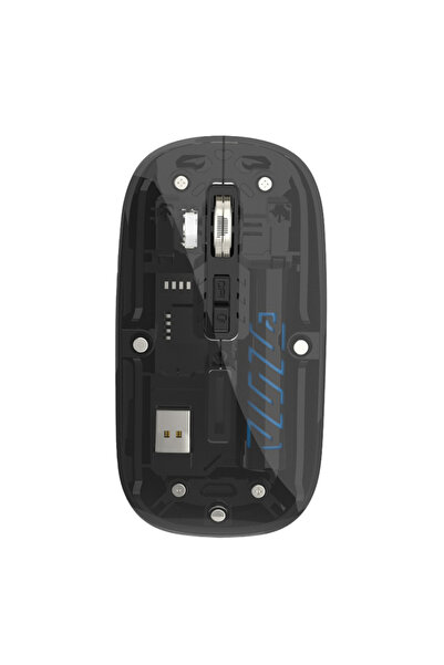 Choice1 black Rechargeable Transparent Dual Mode Wireless Mouse 2.4G Bluetoot...