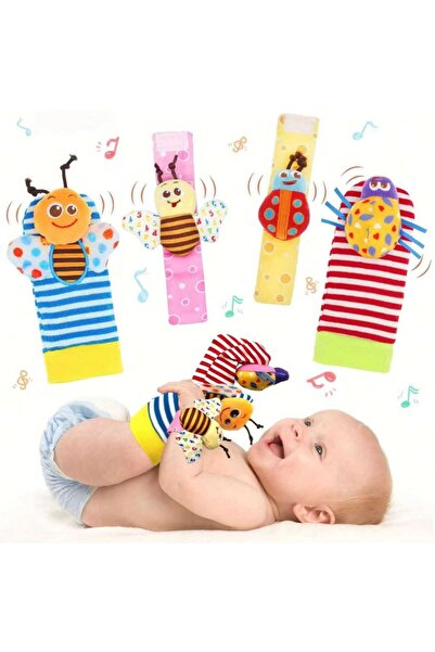Choice5 4Pcs Pink insect 4Pcs Delightful Baby Rattle Sock Toys - Perfect for ...
