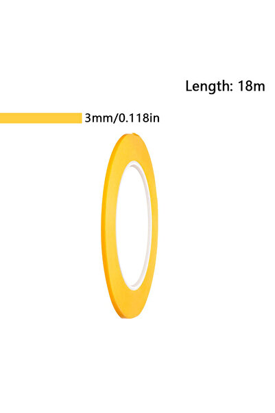 Choice10 3mm 18M 18m/20m/50m Yellow Painters Tape, Multi Size Painting Maskin...