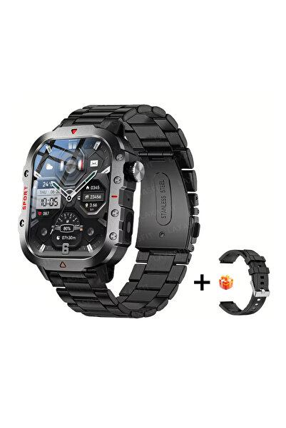 Choice5 ساعة ذكية رجالية H12-Black ZJG LAXASFIT 2026 جديدة مع تقنية LED وتحكم...