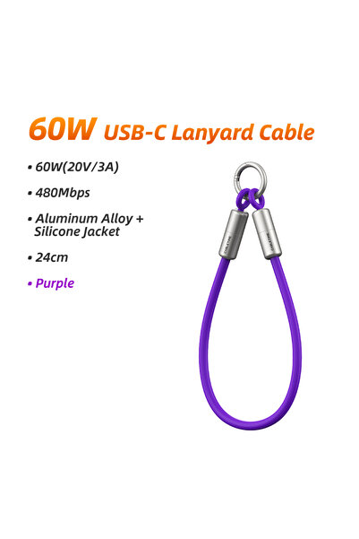 Choice1 Type-C to Type-C 24cm Purole CABLETIME USB C Cable PD 60W Type C Fast...
