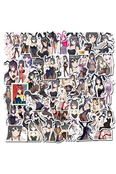Choice SL100-50PCS 50PCS anime cute character rabbit girl senpai sticker lapt...