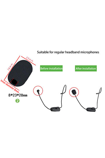 Choice Black 10 PCS Headset Microphone Sponge For Motorcycle Intercom Helmet ...
