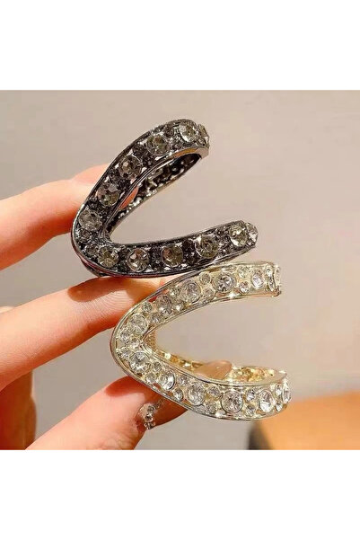 Choice3 black and gold Hair Clips Claw High Ponytail V-shaped Grab Clip Fixin...