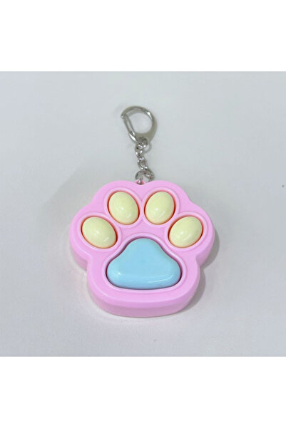 Choice Pink Button Cat Paw Clicker Fidget Keychain Office Travel Decompressio...