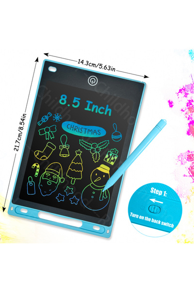 Choice6 لوح كتابة إلكتروني مقاس 8.5 بوصة باللون الأزرق الفاتح، شاشة LCD، لوحة...
