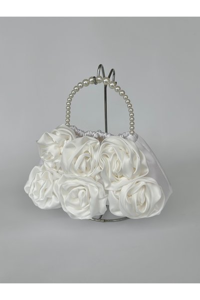 posst bag White Rose and Pearl Portfolio Evening Dress Bridal Bag