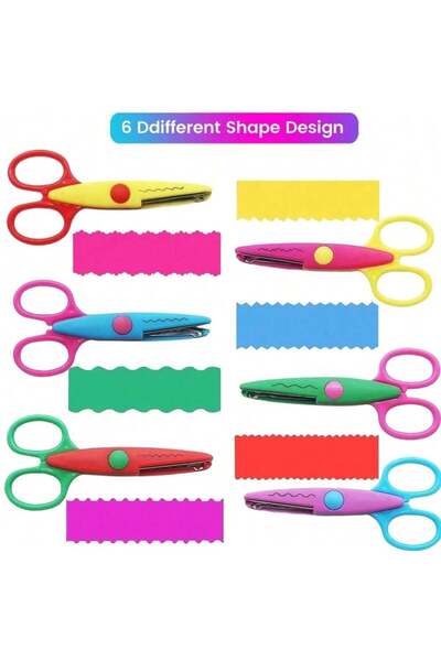 Choice 6pc Child Safety Scissor Set of 6 - Various Shapes, Stainless Steel & ...