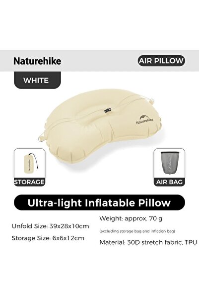 Choice Naturehike Foggy White Naturehike Inflatable Pillow Camping Portable U...