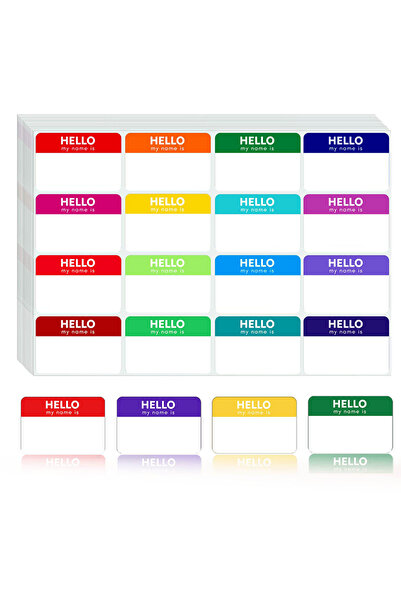 Choice H0335-80pcs 80Pcs Name Tags, Hello My Name Is Stickers 6 Colors, Color...