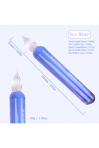 Choice Blue SeamiArt 1pc Short Handle Lovely Glass Dip Pen for Calligraphy St...