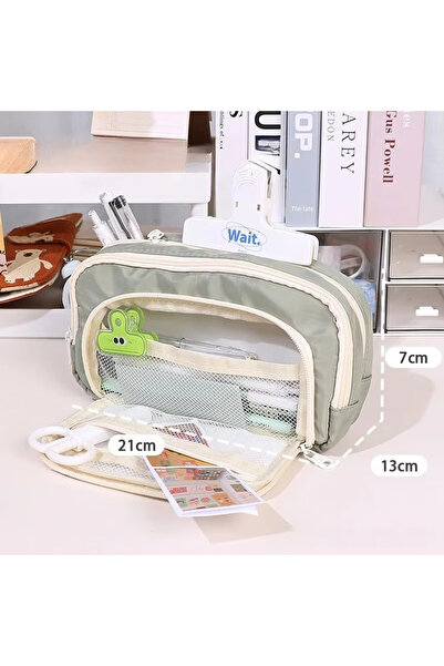 Choice1 Green Simplified Japanese Large Capacity Pencil Case Stationery Box f...