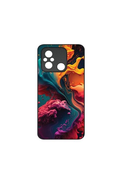 bestcase Тънък стъклен калъф, съвместим с Xiaomi Redmi 12C, течни цветове, HD...