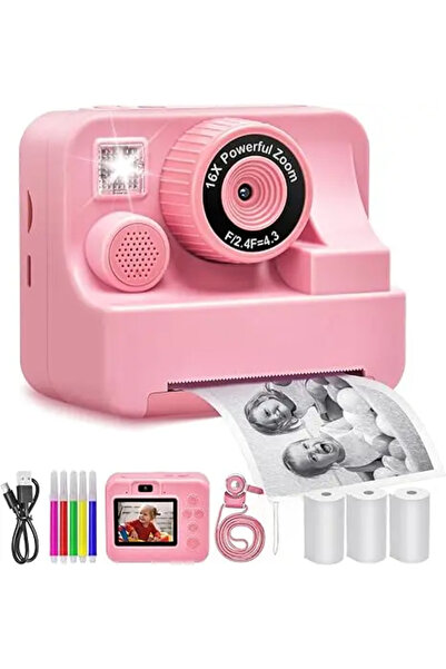 choice2 Pink with No Card Children's Instant Printing Camera and Video Photog...