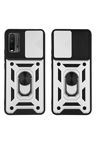 Sonique Θήκη Ring Armor CamPro για Xiaomi Redmi 9T Ασημί