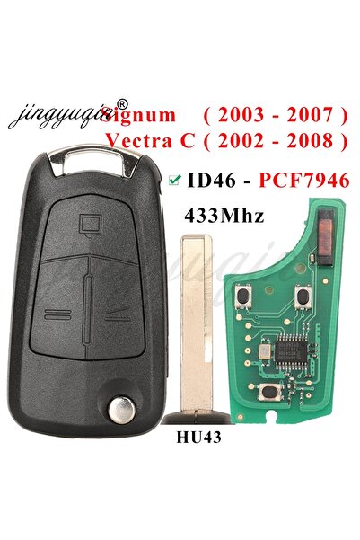 Choice 3BTN PCF7946 HU43 jingyuqin Flip Remote Car Key 433Mhz For Opel/Vauxha...