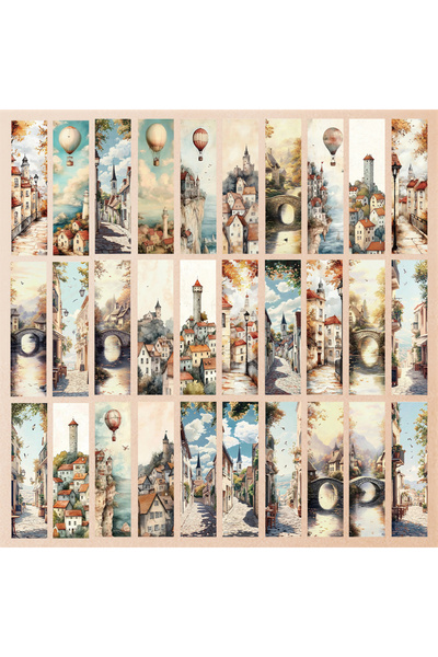Choice Mixed Color 32pcs Vintage Watercolor Bookmarks, Central European Town ...