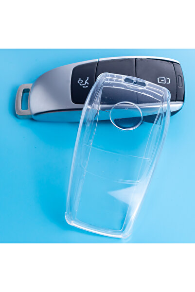 Choice4 1x Key Case (Clear) Slim Car Key Fob Case Cover Keychain For Mercedes...