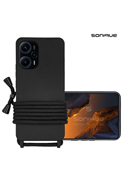 Sonique Θήκη Σιλικόνης με Κορδόνι CarryHang Xiaomi Poco F5 5G Μαύρο
