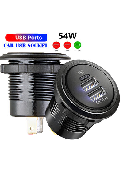 Choice1 مقبس شحن سيارة 12 فولت من نوع AAC BK مع منفذ PD USB-C ومنفذين QC3.0، ...
