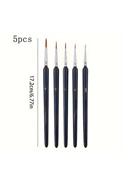 Choice 5pcs 5-piece Fine Detail Brush Set, Durable Mini Oil Paintbrushes for ...